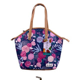 Fit + Fresh Women’s Navy Blue Floral Insulated Lunch Tote With Dual Tan Handles