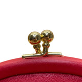 Budd Leather Women’s Red Leather Gold-Tone Clasp Closure Eyeglasses Purse