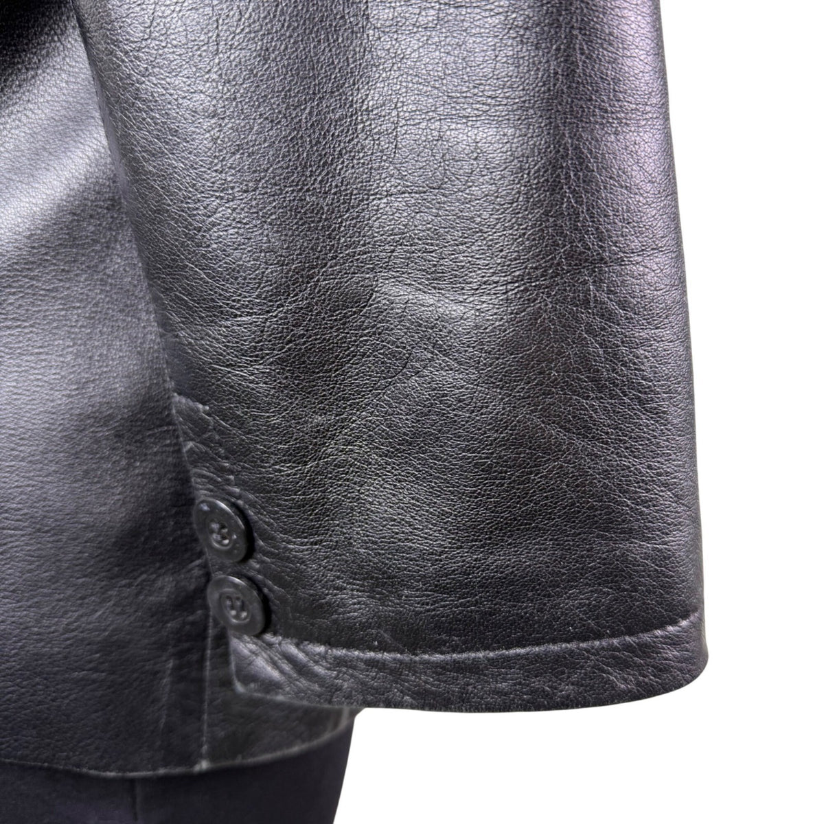 Versari Womens Black Leather Blazer Jacket Made In Italy Size 42