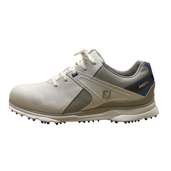 FootJoy Men’s White & Gray Premium Grip Pro SL Spikeless Golf Shoes Size 8.5M