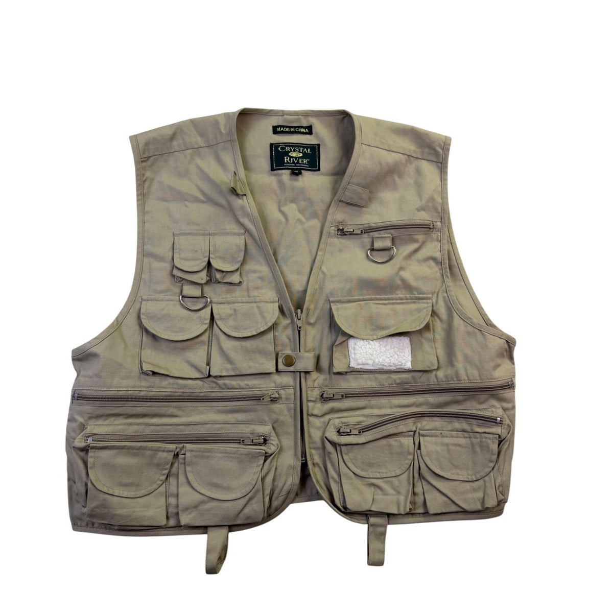 Crystal River Mens Beige Utility Fishing Vest Multi-Pocket Durable Design Sz M