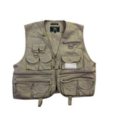 Crystal River Mens Beige Utility Fishing Vest Multi-Pocket Durable Design Sz M