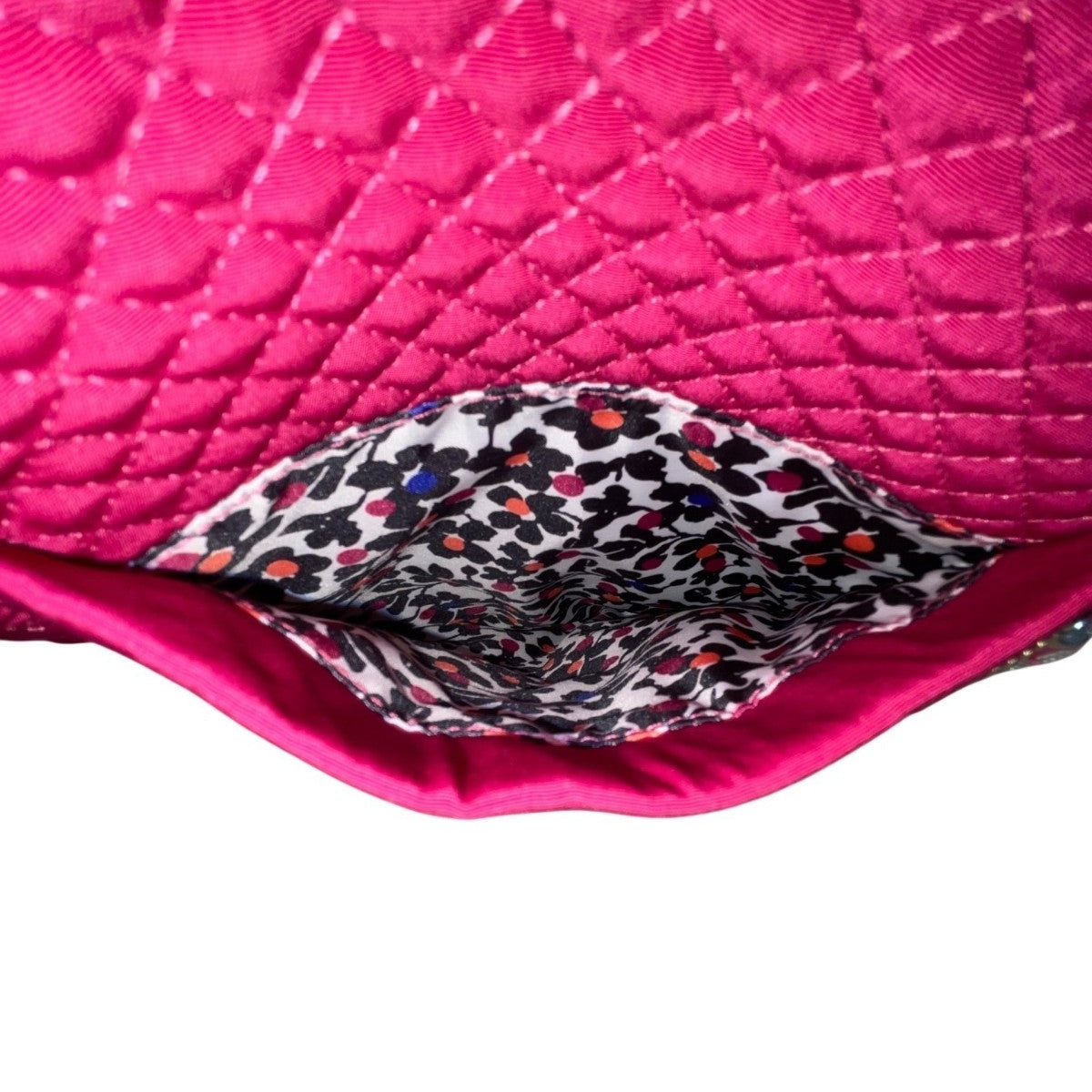 Vera Bradley Women’s Pink Quilted Zipper Closure Iconic Hipster Crossbody Bag
