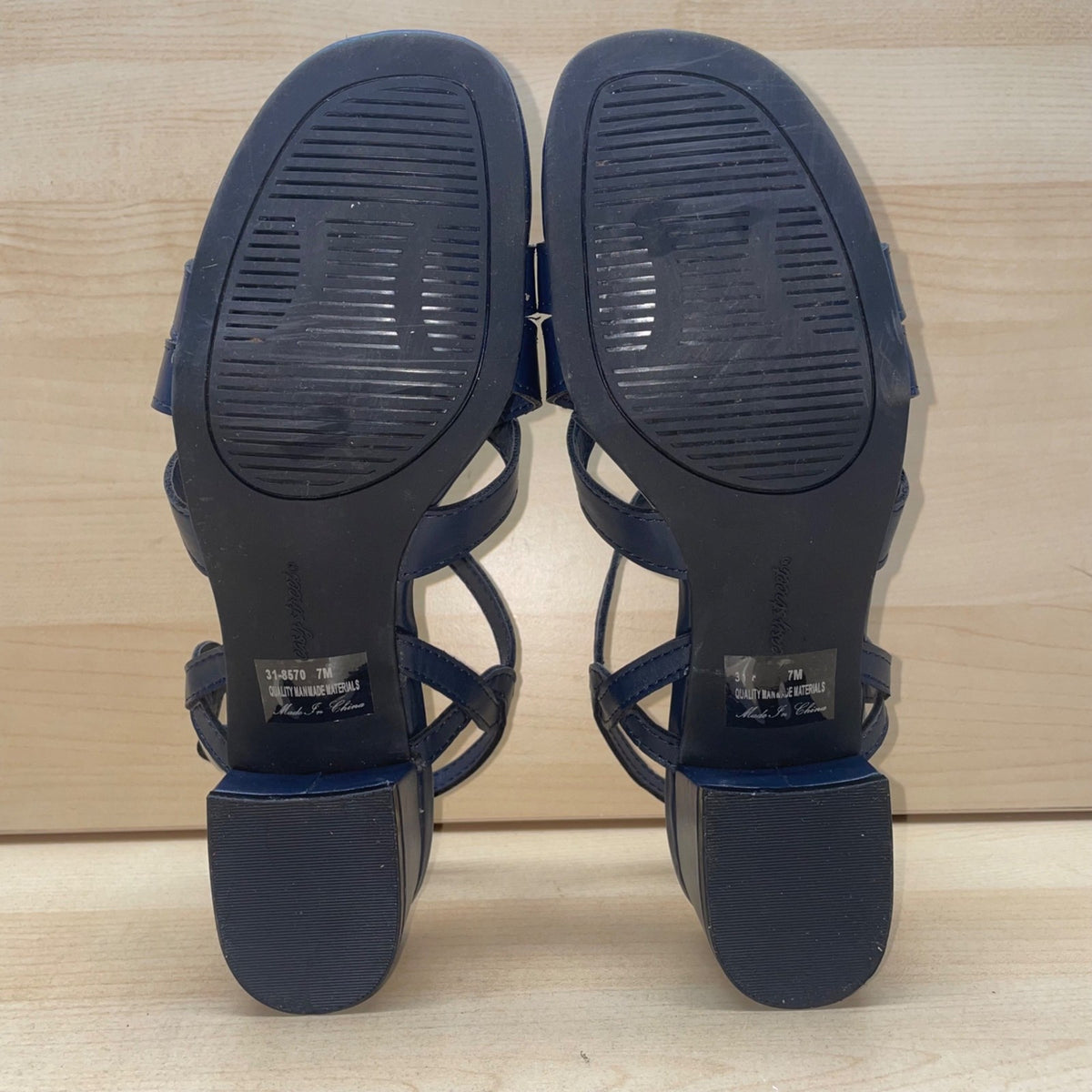 Easy Street Women’s Navy Man-Made Crisscross Strappy Sandals Size 7M