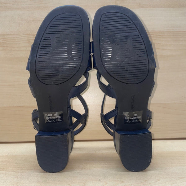 Easy Street Women’s Navy Man-Made Crisscross Strappy Sandals Size 7M