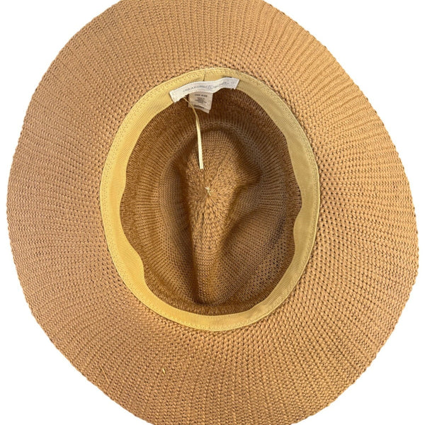 Treasure & Bond Womens Brown Straw Wide Brim Hat Decorative Band Accents