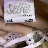 Selfie Leslie Womens White Crochet Lace 2-Piece Outfit Top XS  & Skirt S 
