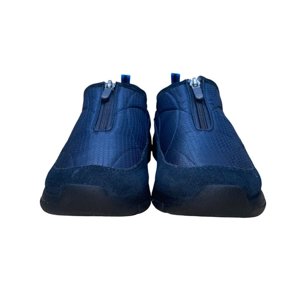 Lands End Women’s Navy Blue Suede & Quilted Nylon Slip-On Shoes Size 8.5D