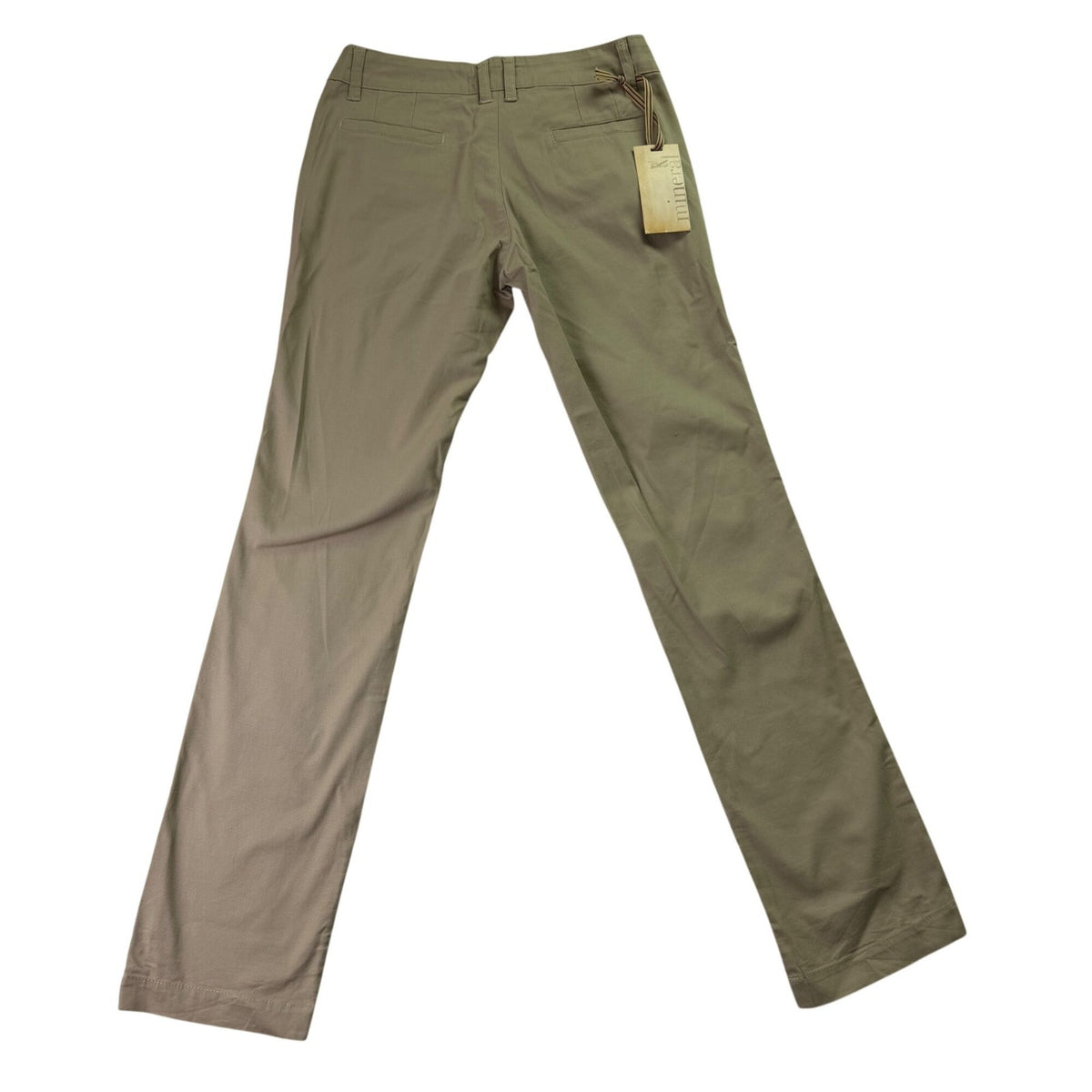Mineral Women’s Olive Cotton & Elastane Straight-Leg Pants Size 28 - New