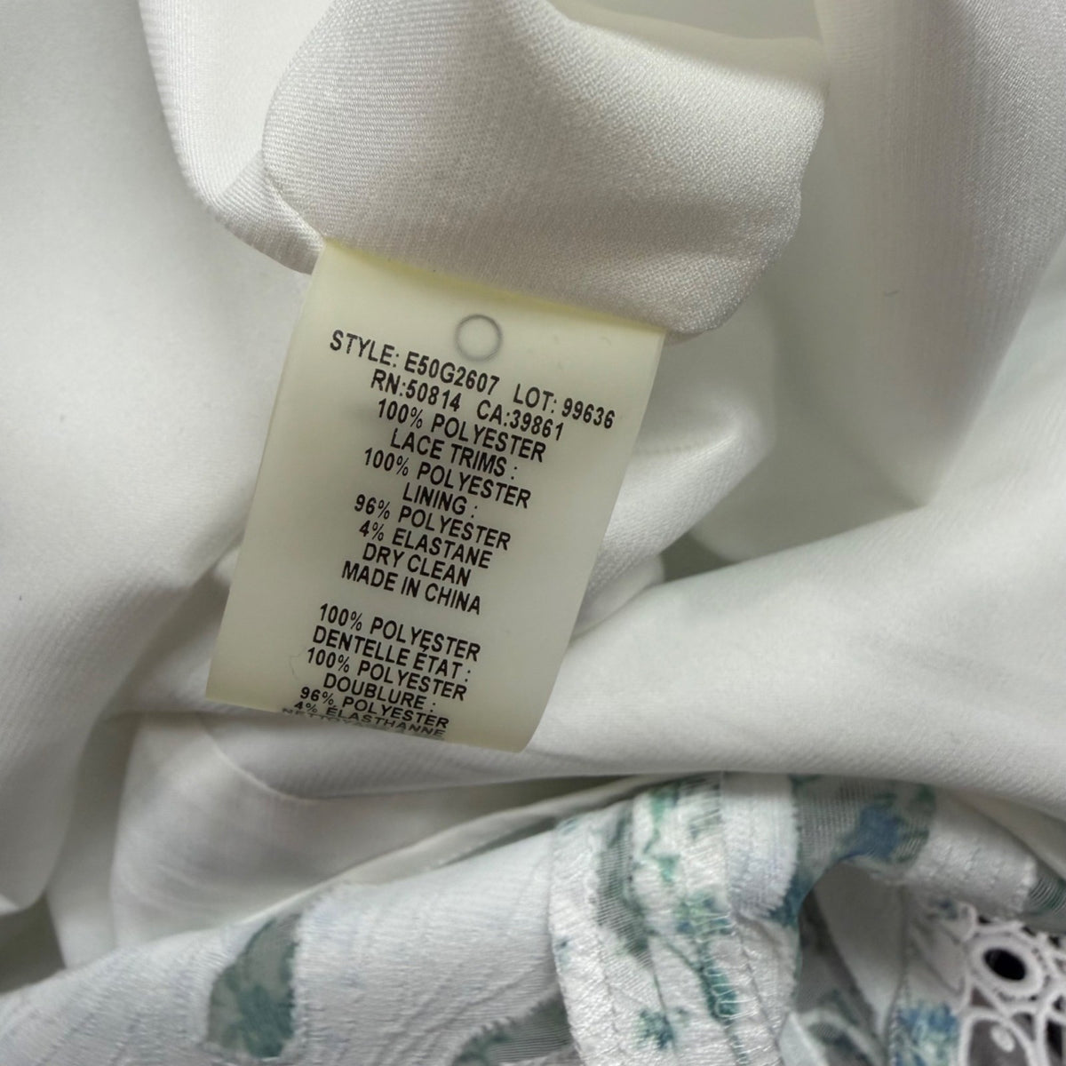 Elie Tahari Womens White Floral Lace Trim Sleeveless Dress Summer Size 8