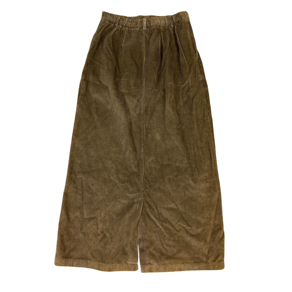L.L.Bean Womens Brown Cotton & Tencel Corduroy A-Line Maxi Skirt Size 6 R