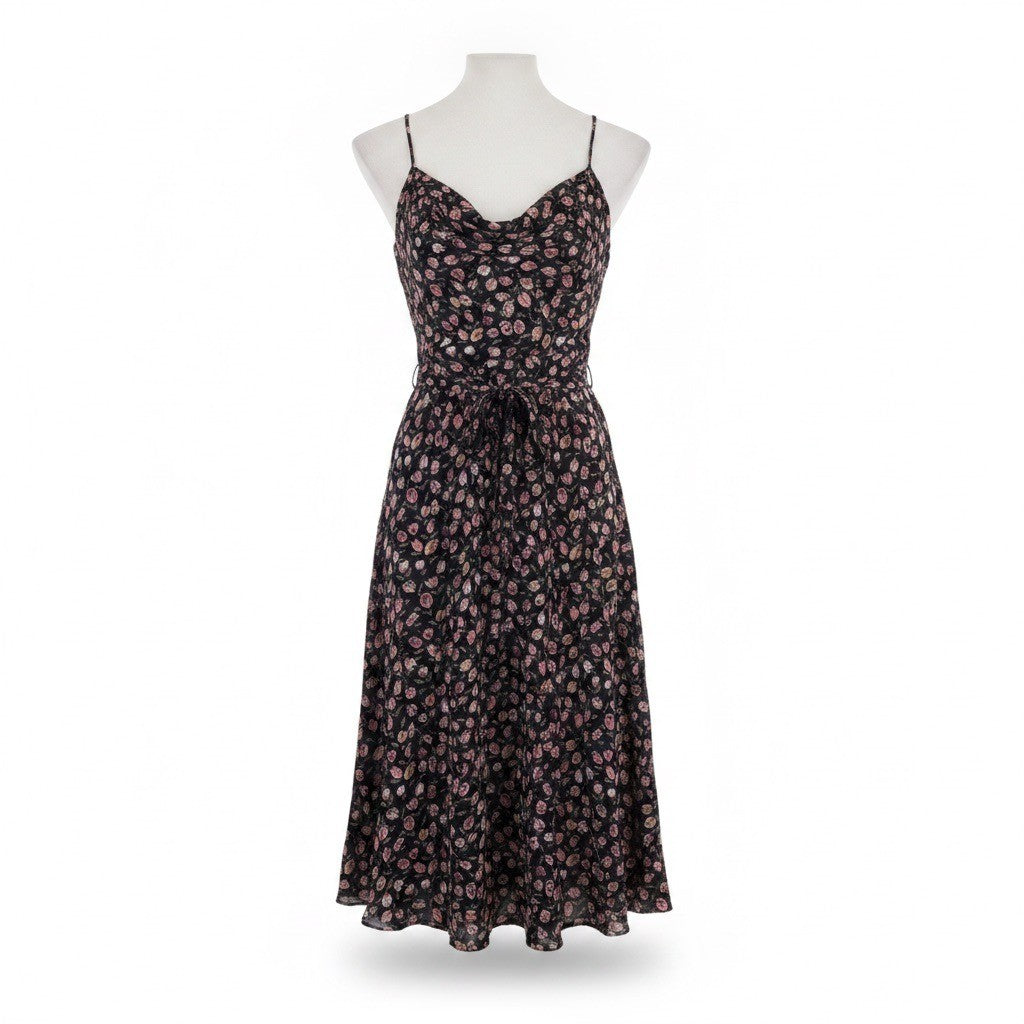 L.T.D. By Roberta Womens Black Floral Spaghetti Strap Maxi Dress Size 7-8