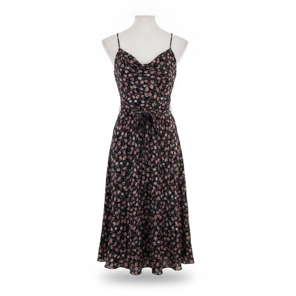 L.T.D. By Roberta Womens Black Floral Spaghetti Strap Maxi Dress Size 7-8