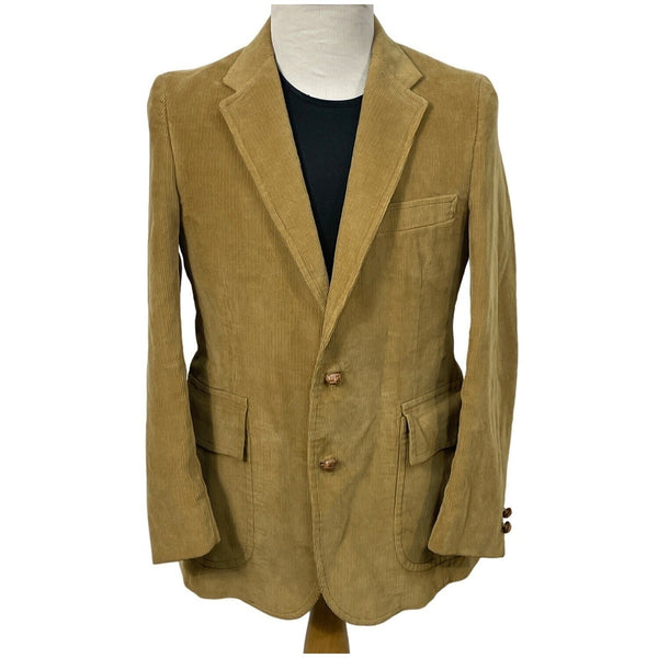 Vintage Corduroy Notched Lapel PETERS Men's Tan Blazer/Jacket M
