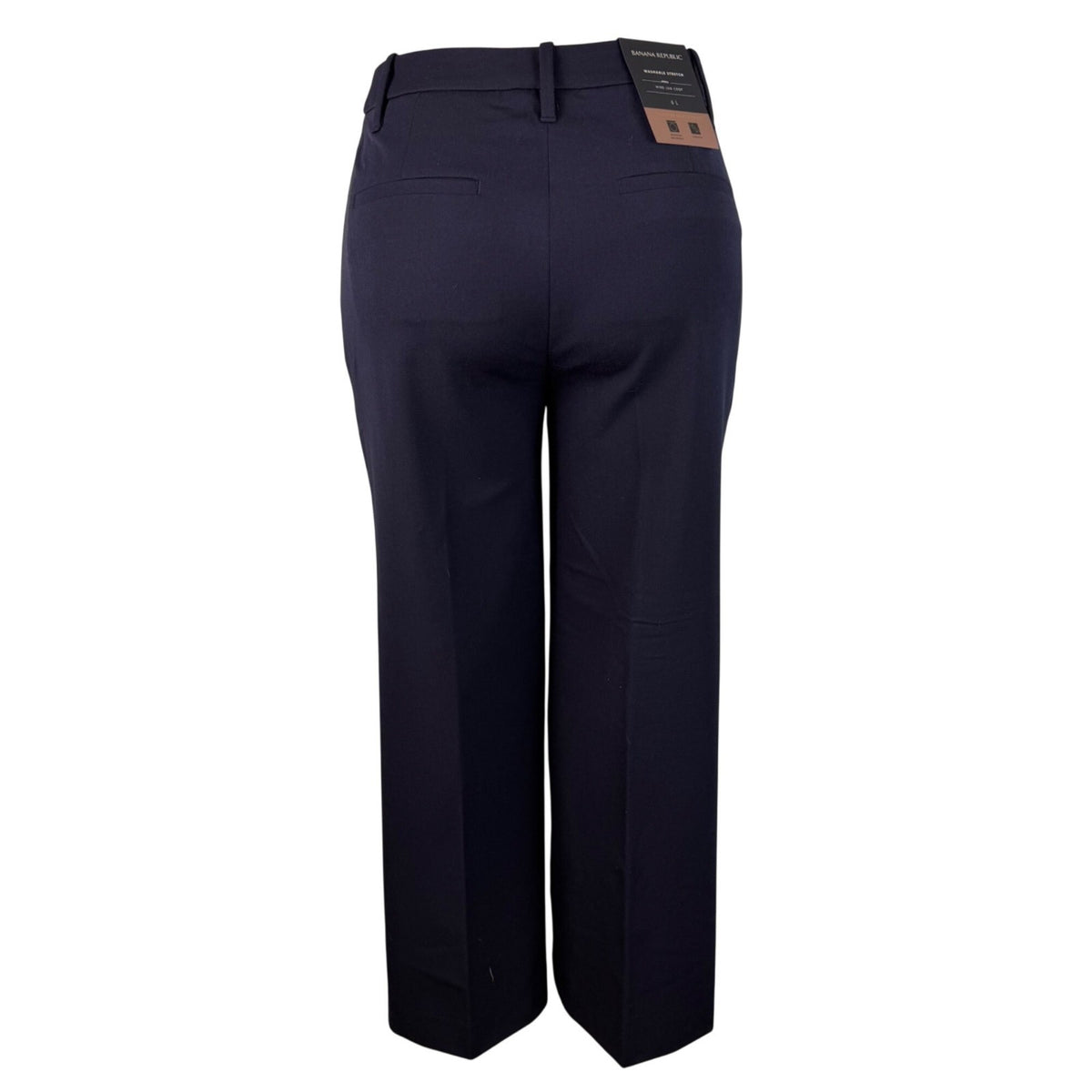 Banana Republic Womens Navy High-Rise Wide-Leg Cropped Pants Size 6L