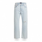 Gap Womens Light Wash Distressed Straight-Leg Jeans Petite Low Stride Size 27