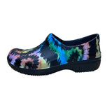 Crocs Women’s Black Rubber Tie-Dye Dual Comfort Slip-On Clogs Size W8