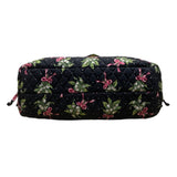Vera Bradley Women’s Black & Green Quilted Cotton Floral Shoulder Tote Bag