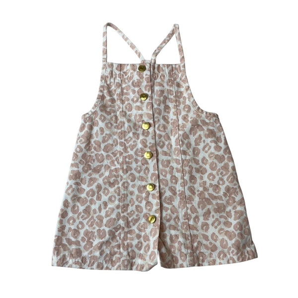 Cynthia Rowley Toddler Girls Leopard Print Jumper Dress Sz 2T With Front Buttons