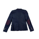 Zara Basic Womens Navy Cotton Blazer Single Button Lined Slim Fit Size M