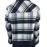 Zara Women's Black & White Plaid Button-Up Jacket With Pockets Sz S