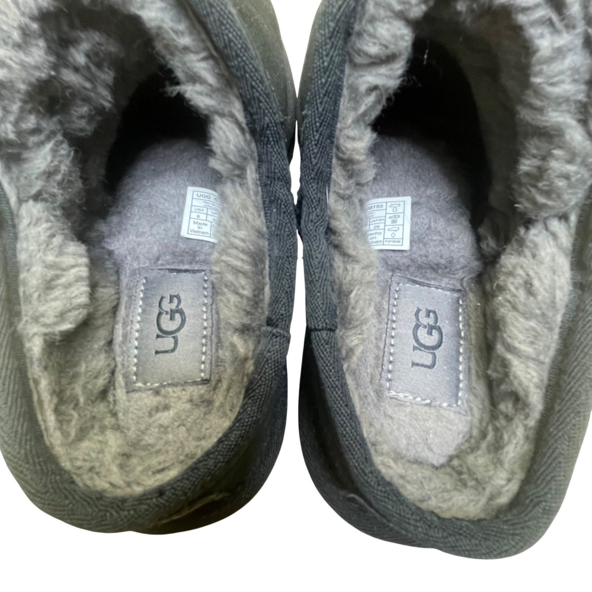 UGG Women’s Black Suede Cozetta Luxe Shearling Slip-On Mule Slippers Size 8