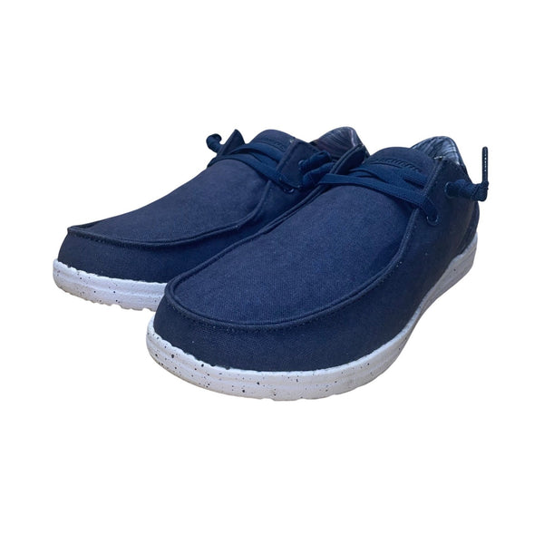 Skechers Men’s Navy Blue Textile Memory Foam Slip-On Loafers Shoes Size 10