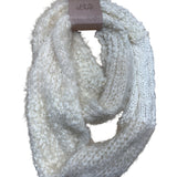 Sonoma Life+Style Ivory Infinity Scarf Soft Knit & Fuzzy Texture For Cozy Comfor