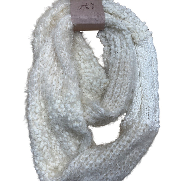 Sonoma Life+Style Ivory Infinity Scarf Soft Knit & Fuzzy Texture For Cozy Comfor