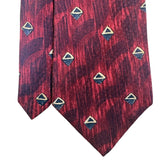 Robert Talbott Studio Mens Red Silk Geometric Pattern Tie Hand Sewn USA