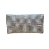 Pearl White Women’s Elegant Beaded Zipper Compartments Clutch Evening Bag