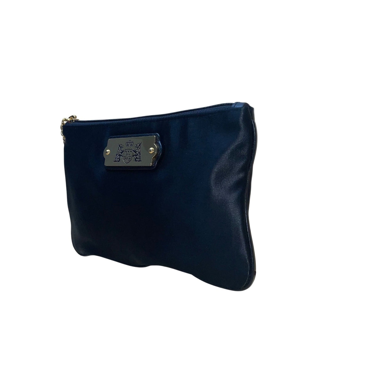 Juicy Couture Women’s Black Nylon Gold Logo Accent Zippered Pouch Bag