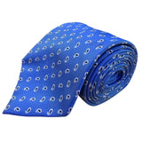 Lauren Ralph Lauren Mens Blue Silk Printed Tie With White Paisley Pattern Italy