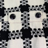 Focus 2000 Womens Black & White Plaid Petite Coat Double Breasted Size 6P