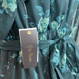 City Studio Women's Teal Blousson Mini Dress With Floral Pattern Size XL - NWT