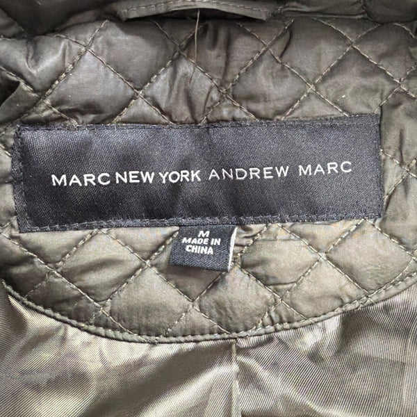 Marc New York Womens Green Hooded Quilted Jacket Lightweight Warm Size M