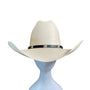 Lone Star White Western Cowboy Hat With Black Band & Silver Accents