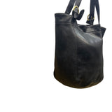 Coach Women’s Black Leather With Brass Hardware Double Handle Tote Bag