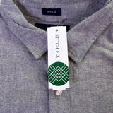 Even Tide Mens Gray Cotton Long Sleeve Button-Up Shirt Size L