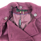 Elie Tahari Women's Purple Wool Peacoat Wide Lapel Sz 10 (EUR 41) - NWT