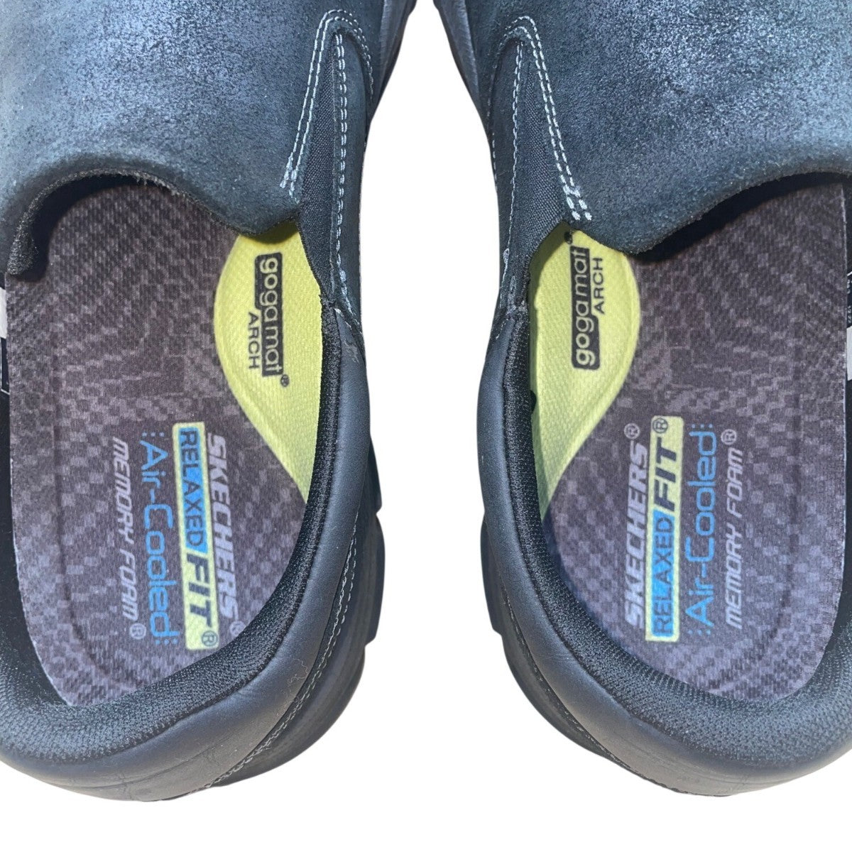 Skechers Men’s Black Slip-On Air-Cooled Memory Foam Goodyear Soles Size 15