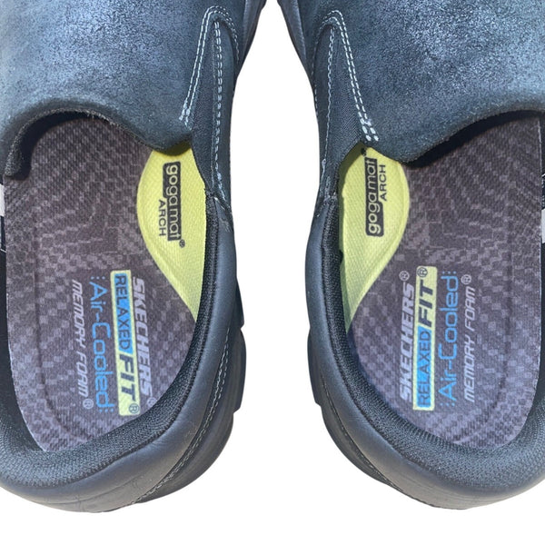 Skechers Men’s Black Slip-On Air-Cooled Memory Foam Goodyear Soles Size 15