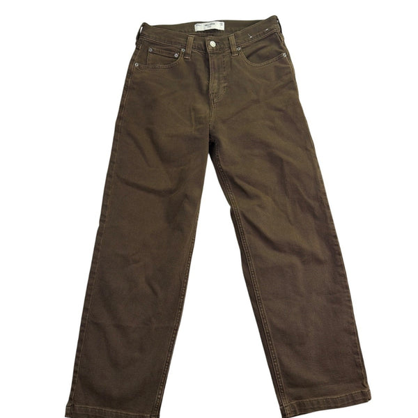 Hollister Mens Brown Baggy Jean Pants Casual Relaxed Fit Sz W28 L30