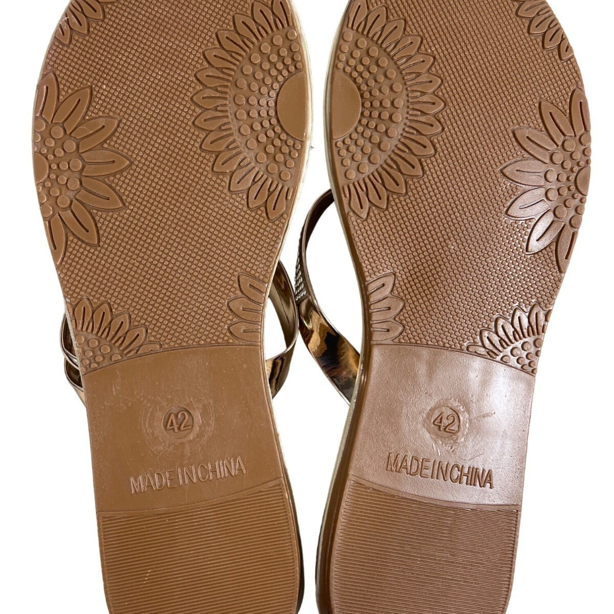Women's Beige Pineapple Faux Pearls Rhinstone Strap Sandals Sz 42 (11.5 US)