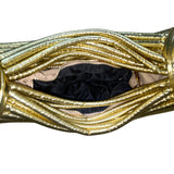 Commense Women’s Gold Faux Leather Twisted Hoop Noodle Handbag