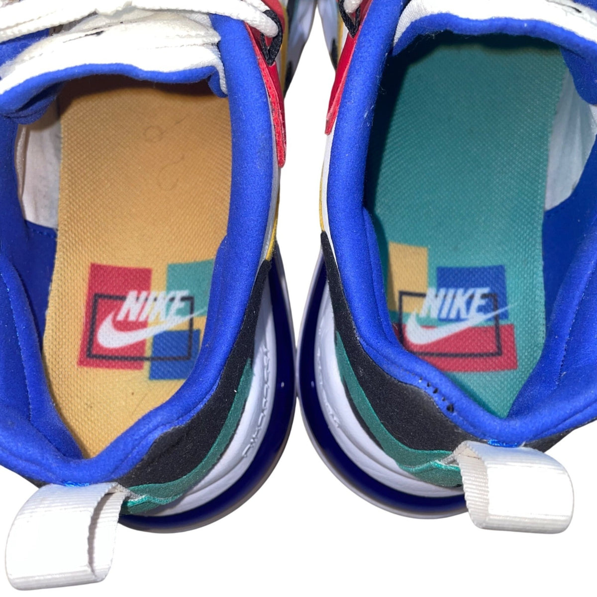 Nike Men’s White & Blue Multicolor Air Max 270 React Sneakers Size 8.5