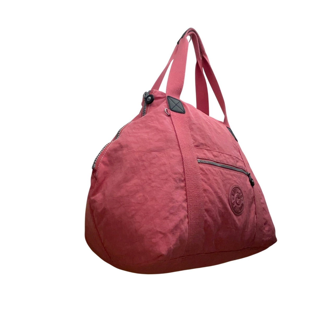 Kipling Women’s Coral Red Nylon  Expandable Zipper Closure Shoulder Bag