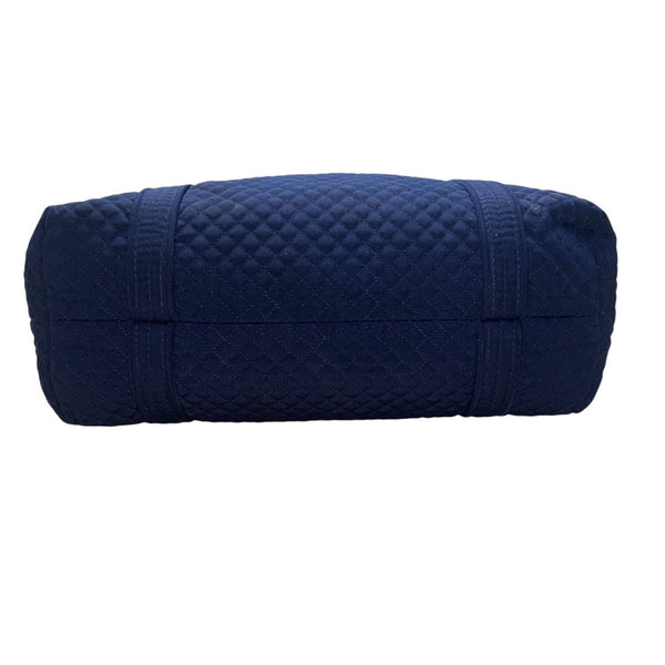 Vera Bradley Women’s Navy Blue Quilted With Zipper Closure Shoulder Tote Bag