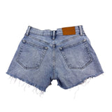 Lucky Brand Womens Blue Relaxed Denim Shorts With Distressed Hem Size 0