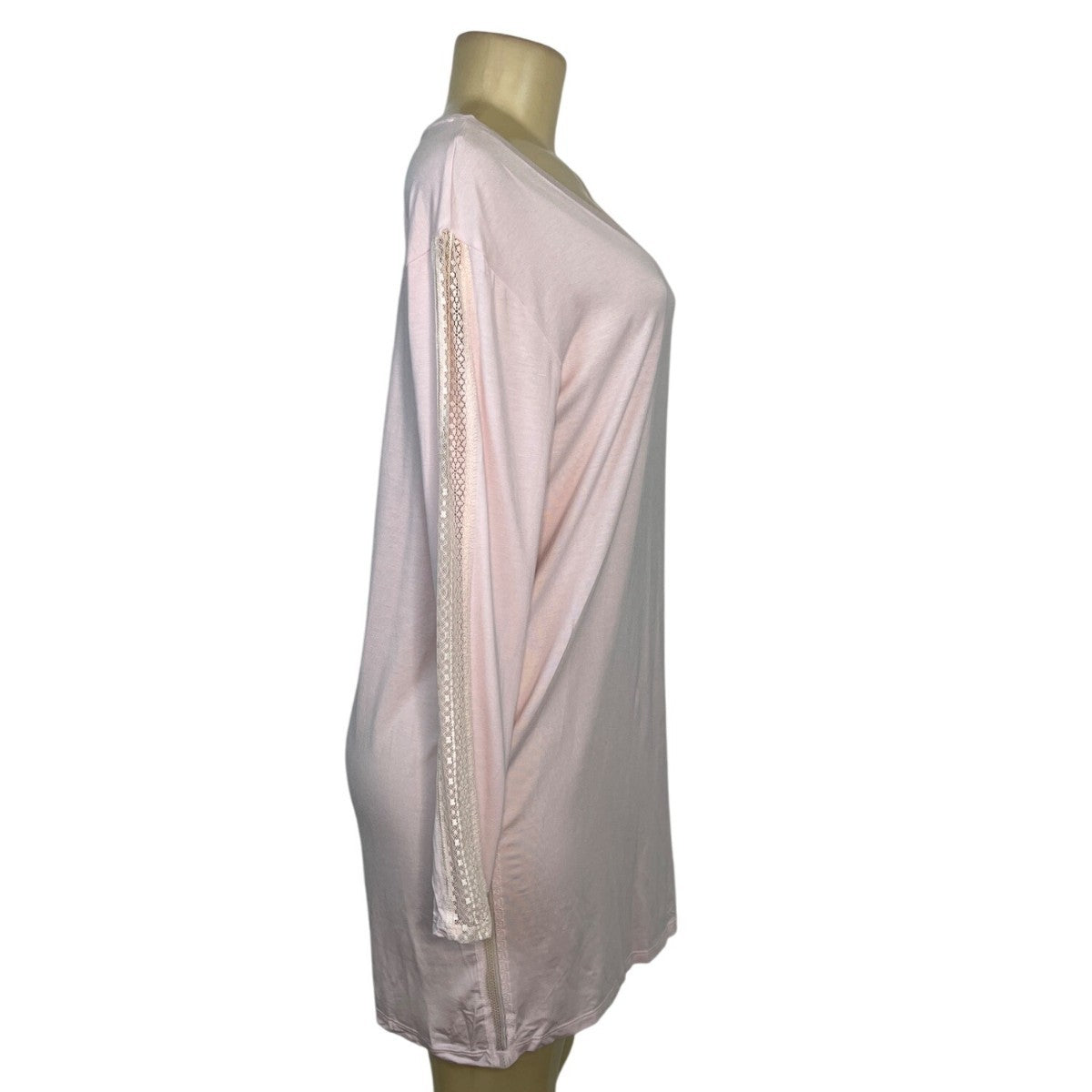 Victorias Secret Light Pink Long-Sleeve Pajama Lace Sleeve Detail Size S - New